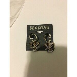 Seasons NCAA Tennessee Lady Volunteers Silver & Black Earrings
